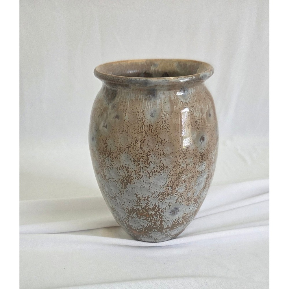 Vintage 2001 Studio "Looney" handmade Pottery Crystalline Glaze Vase Stoneware